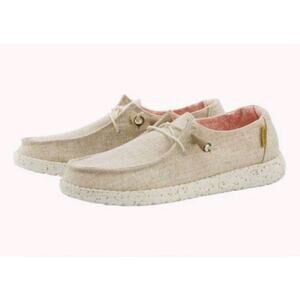 Hey Dude Wendy Chambray White Nut Size 10 Slip-On Shoes GUC